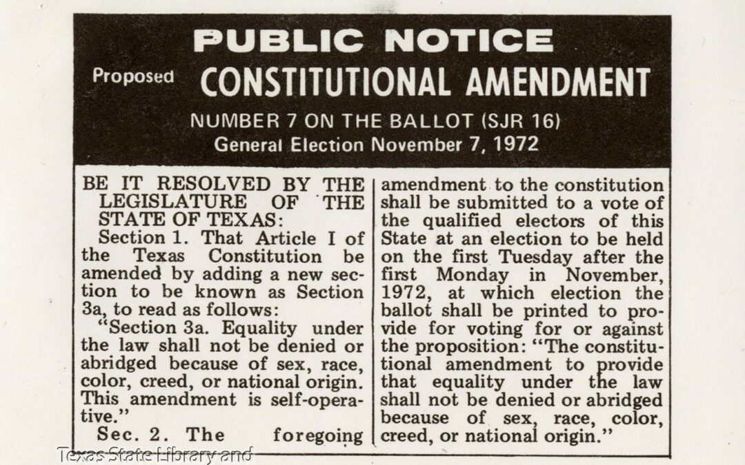 The Texas Equal Rights Amendment