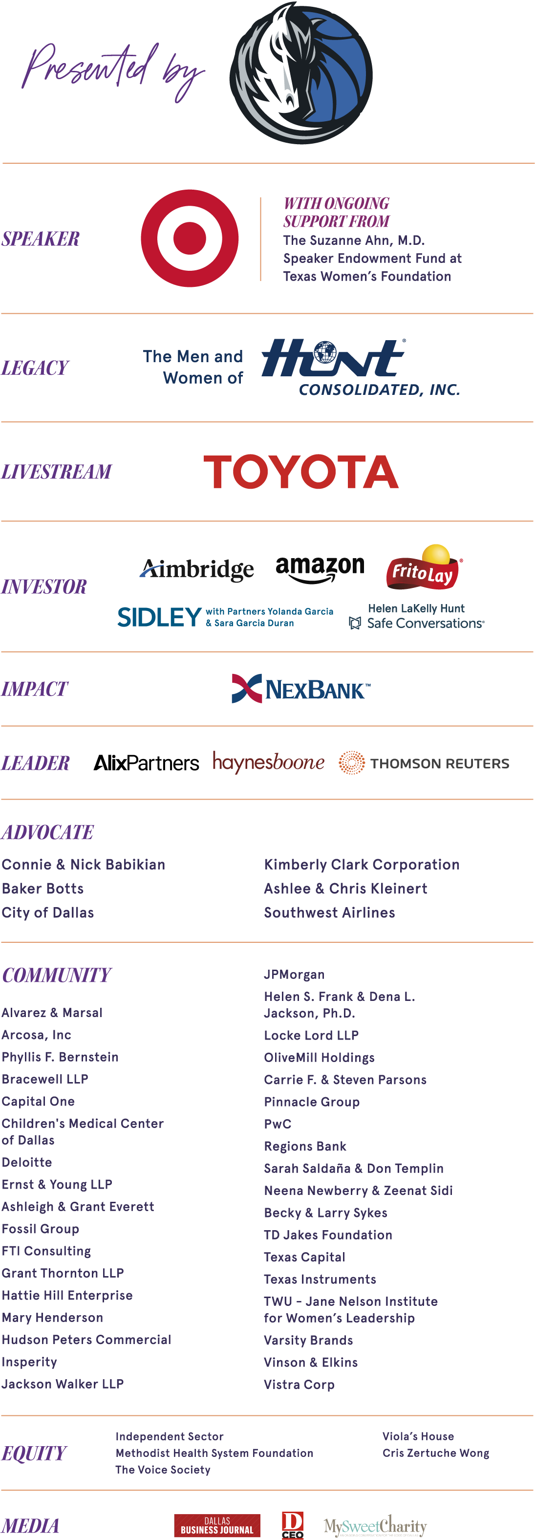 38th Annual Luncheon - Sponsors